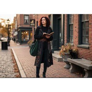 Pretty Angel Vintage Y2K Patchwork Knit Long Cardigan Large New